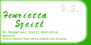 henrietta szeitl business card